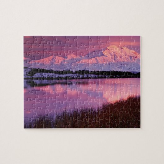 Mt. Denali bij zonsondergang vanuit Reflection Pon Legpuzzel (Horizontaal)