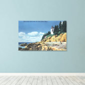 Mt. Desert Island, Bass Harbour Head Lighthouse Canvas Afdruk (Insitu (Houten vloer))