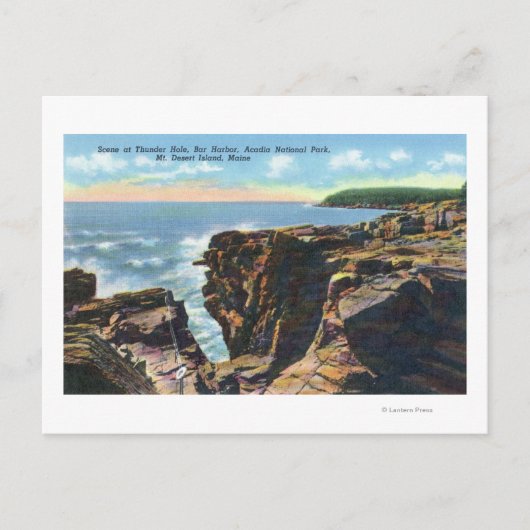 Mt. Desert Island Uitzicht of Thunder Hole Briefkaart (Voorkant)