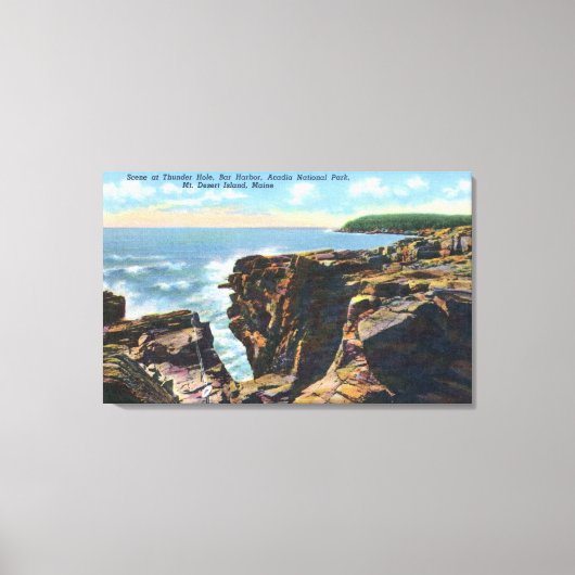 Mt. Desert Island Uitzicht of Thunder Hole Canvas Afdruk (Voorkant)