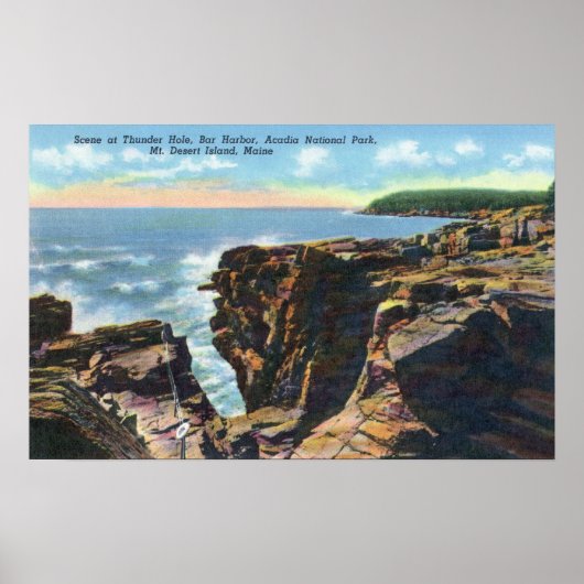 Mt. Desert Island Uitzicht of Thunder Hole Poster (Voorkant)