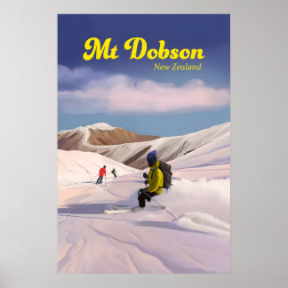 Mt Dobson Skigebied Reisposter Poster