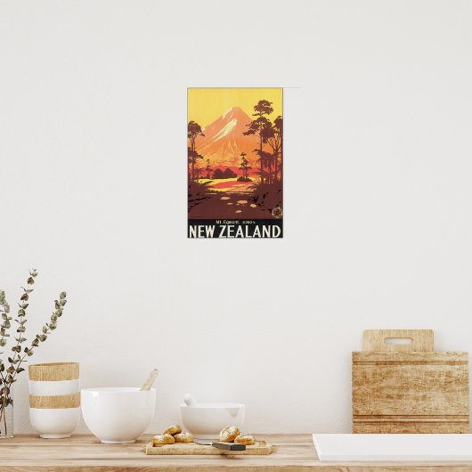 Mt Egmont New Zealand Travel Poster (Keuken)