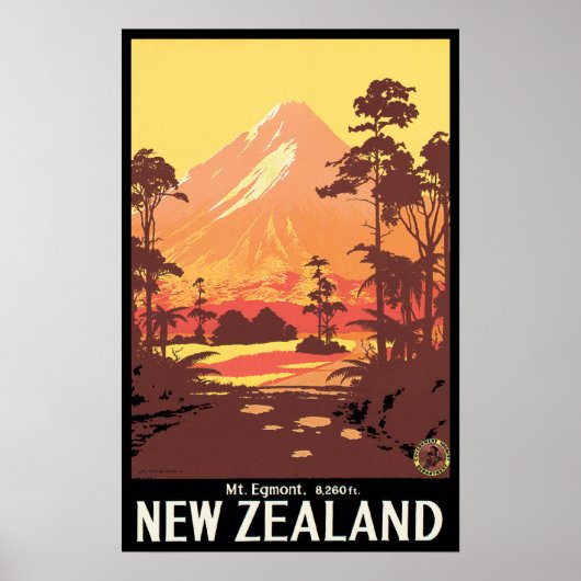 Mt Egmont Nieuw-Zeeland Poster (Voorkant)