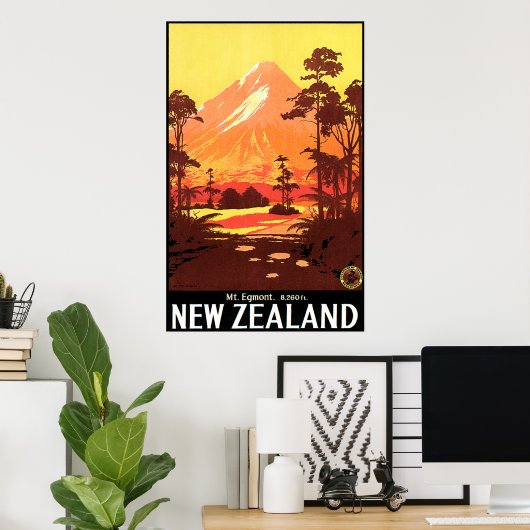 Mt. Egmont Nieuw-Zeeland Poster (Thuiskantoor)