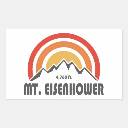 Mt. Eisenhower New Hampshire Rechthoekige Sticker (Voorkant)