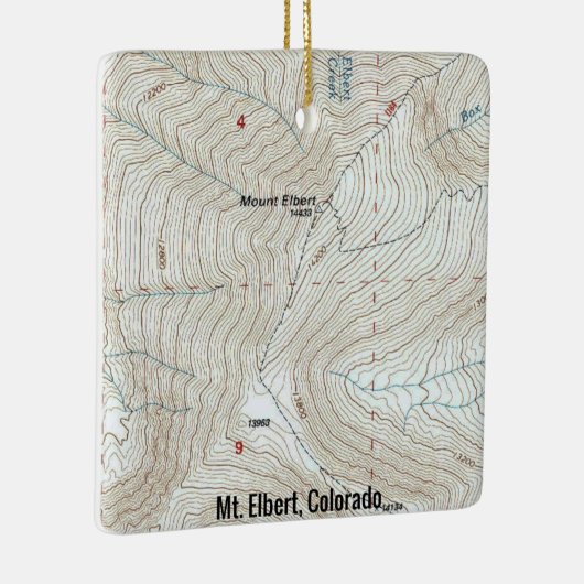 Mt. Elbert CO Topo Map Keramisch Ornament (Rechts)