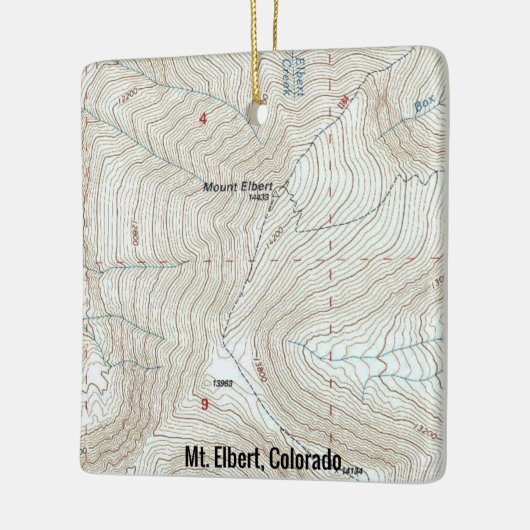 Mt. Elbert CO Topo Map Keramisch Ornament (Links)