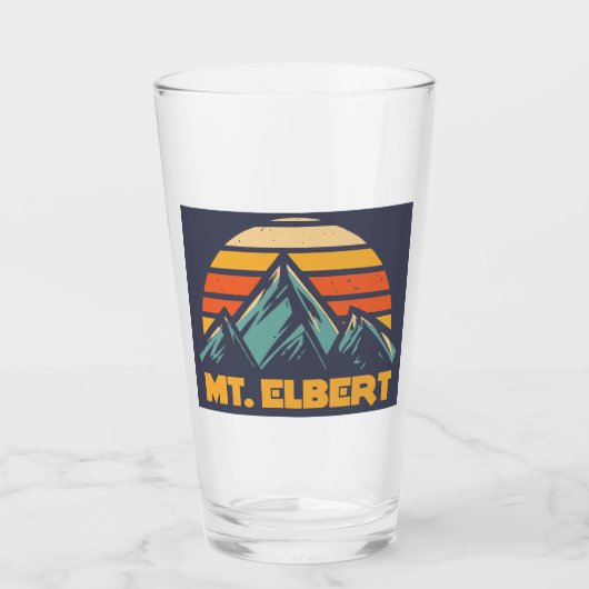 Mt. Elbert Colorado Retro Turquoise Glas (Voorkant)