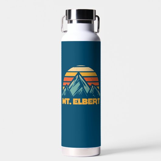 Mt. Elbert Colorado Retro Turquoise Waterfles (Voorkant)