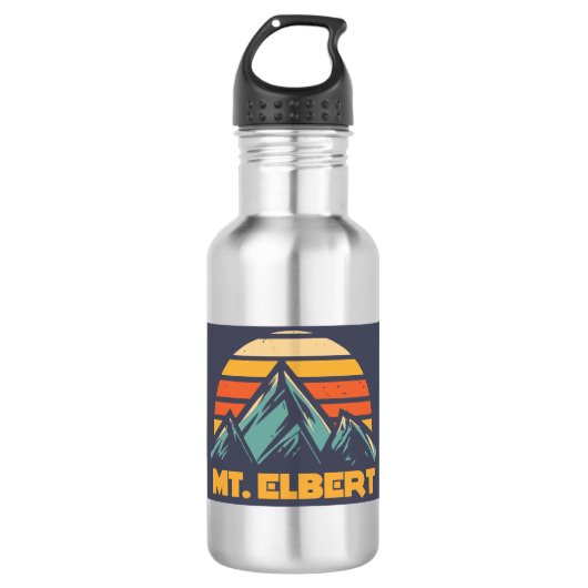 Mt. Elbert Colorado Retro Turquoise Waterfles (Voorkant)