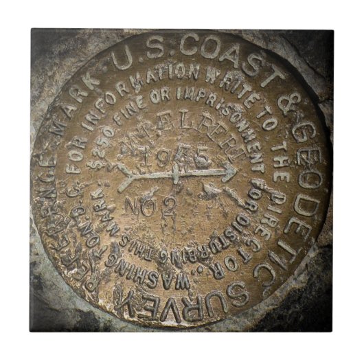 Mt Elbert Fourteener Benchmark Tile Tegeltje (Voorkant)