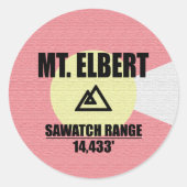 Mt. Elbert Ronde Sticker (Voorkant)