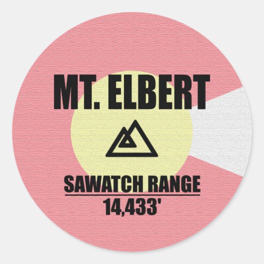 Mt. Elbert Ronde Sticker (Voorkant)