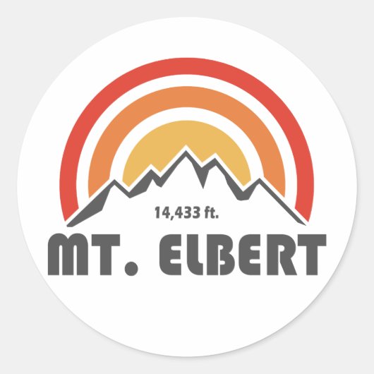 Mt. Elbert Ronde Sticker (Voorkant)