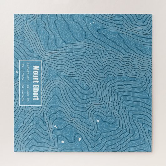 Mt Elbert Topographic Map - blauw Legpuzzel (Horizontaal)