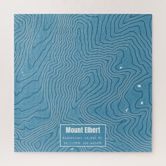 Mt Elbert Topographic Map - blauw Legpuzzel (Verticaal)