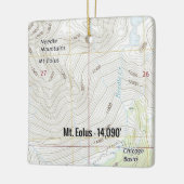 Mt. Eolus Colorado Fourteener Topo Map Keramisch Ornament (Links)