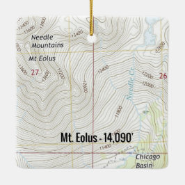 Mt. Eolus Colorado Fourteener Topo Map Keramisch Ornament