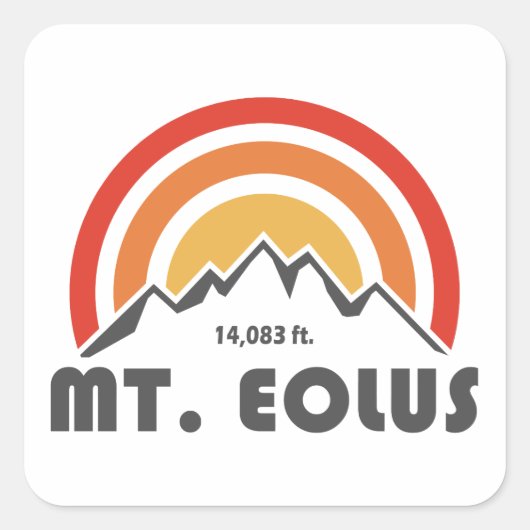 Mt. Eolus Vierkante Sticker (Voorkant)