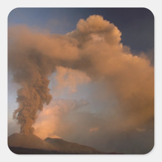 Mt. Etna Top vent, Sicilië, Italië Vierkante Sticker (Voorkant)