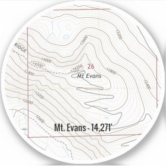 Mt. Evans Colorado Fourteener Sticker (Voorkant)