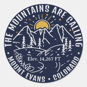 Mt Evans Mountain Adventure Camping Trip Locatie Ronde Sticker