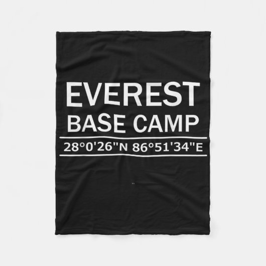 Mt Everest Basiskamp Coördinaten Fleece Deken (Voorkant)