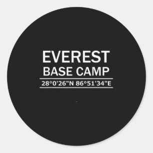 Mt Everest Basiskamp Coördinaten Ronde Sticker