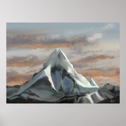 Mt everest digitale kunst poster (Voorkant)