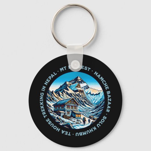 Mt Everest Namche Bazaar Theehuis Trekking Nepal Sleutelhanger (Voorkant)