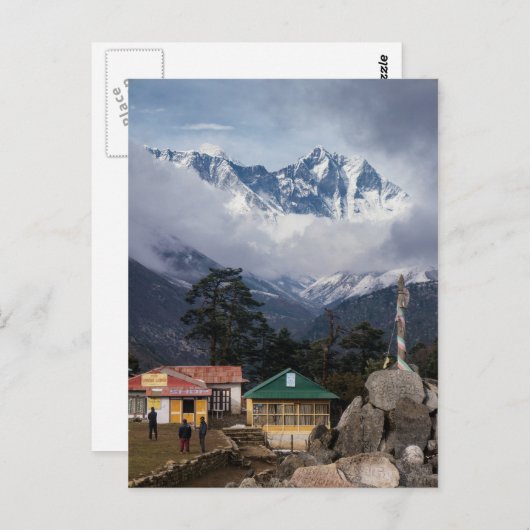Mt Everest Peak uit Tengboche Himalayan Village Briefkaart (Voorkant / Achterkant)