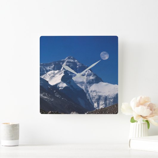Mt. Everest | Tibet, China Vierkante Klok (Huis)