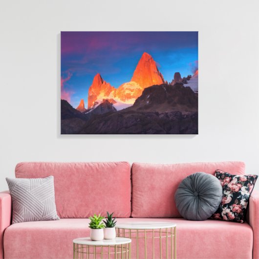 Mt Fitz Roy bij Sunrise Canvas Afdruk (Insitu (Woonkamer))
