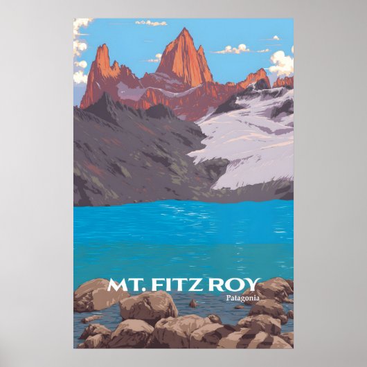 Mt Fitz Roy Patagonia Reisposter Poster (Voorkant)