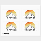 Mt. Foraker Alaska Retro Rechthoekige Sticker (Vel)