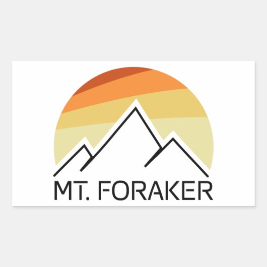 Mt. Foraker Alaska Retro Rechthoekige Sticker (Voorkant)