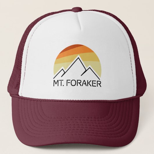 Mt. Foraker Alaska Retro Trucker Pet (Voorkant)