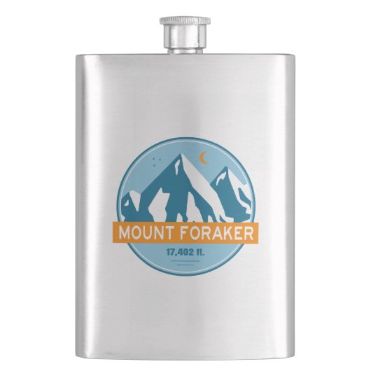 Mt. Foraker Alaska Sterren Maan Flacon (Voorkant)