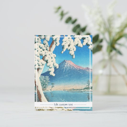Mt Fuji After Snow Hasui Kawase shin hanga scene Briefkaart (Staand voorkant)