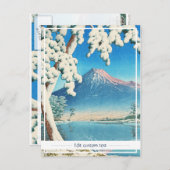 Mt Fuji After Snow Hasui Kawase shin hanga scene Briefkaart (Voorkant / Achterkant)