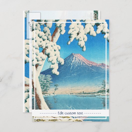 Mt Fuji After Snow Hasui Kawase shin hanga scene Briefkaart (Voorkant / Achterkant)