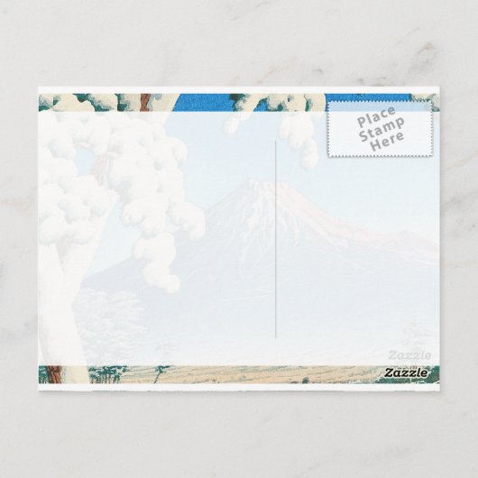 Mt Fuji After Snow Hasui Kawase shin hanga scene Briefkaart (Achterkant)