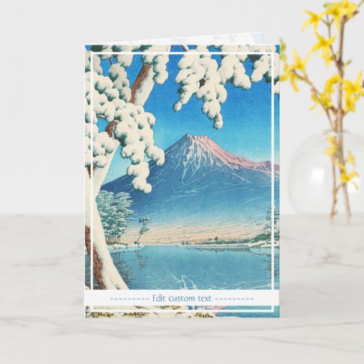Mt Fuji After Snow Hasui Kawase shin hanga scene Kaart (Gele Bloem)