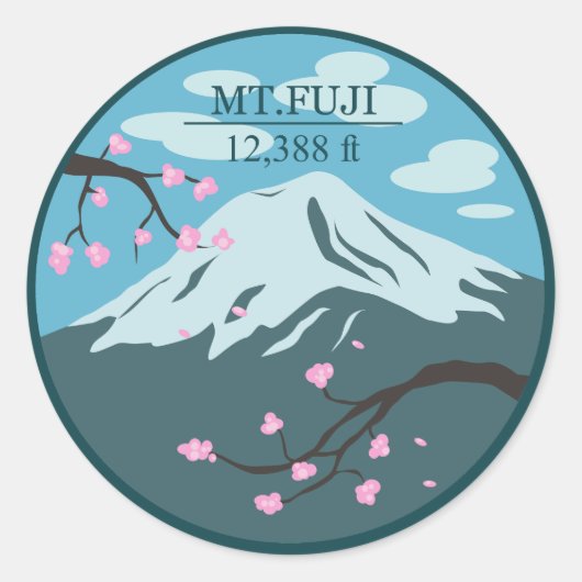 Mt. Fuji Altitude Ronde Sticker (Voorkant)