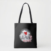 Mt. Fuji Cherry Blossom Abstract Design Tote Bag (Voorkant)