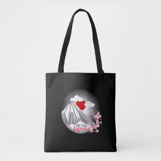 Mt. Fuji Cherry Blossom Abstract Design Tote Bag (Voorkant)