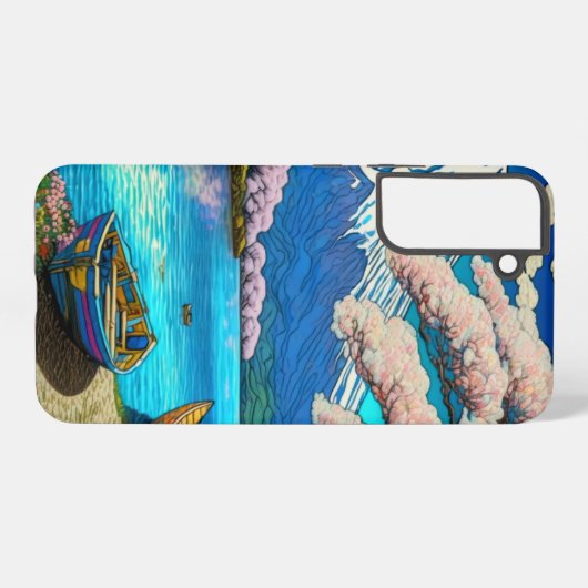 Mt.Fuji Cherry Blossom Samsung Galaxy Hoesje (Achterkant horizontaal)