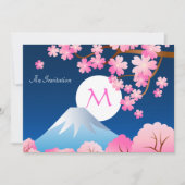 Mt Fuji Cherry Blossom Spring Japan Night Sakura Kaart (Voorkant)