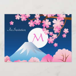 Mt Fuji Cherry Blossom Spring Japan Night Sakura Kaart